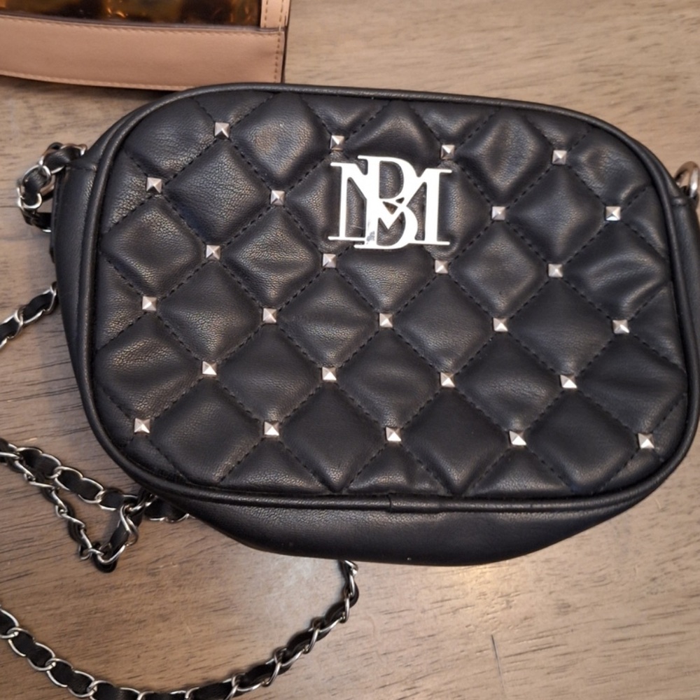 Badgley Mischka Black Quilted Crossbody Bag